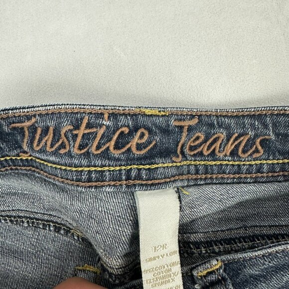 Justice Girls Premium Denim Jean Shorts 12R Medium Wash Classic Fit - Picture 4 of 6